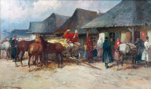 Adam SETKOWICZ (1876-1945), Przed karczmą, ok. 1918