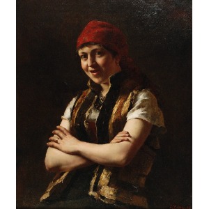 Juliusz ZUBER (1861-1910), Okouzlující dívka, 1887