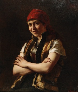 Juliusz ZUBER (1861-1910), Urocza dziewczyna, 1887