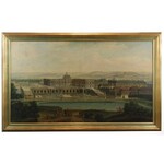 Malarz nieokreślony, XVII / XVIII w., Widok Pałacu wersalskiego od strony Sadzawki Szwajcarskiej