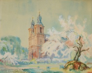 Antoni CHRZANOWSKI (1905-2000), Widok na kościół na Skałce w Krakowie