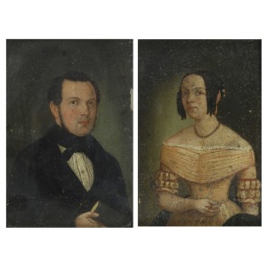 Malarz nieokreślony, XIX w., Para portretów Karla i Antonii Simon, przed 1848