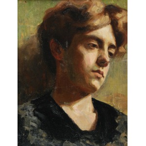 Malarz nieokreślony, XX w., Portret młodej kobiety