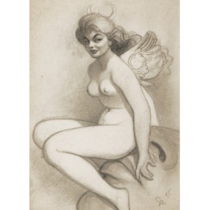 Stefan ŻECHOWSKI (1912-1984), Uskrzydlona - erotyk, 1955