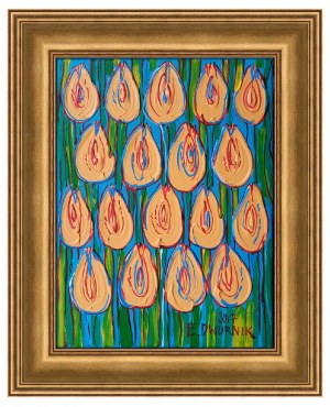 Edward Dwurnik (1943-2018), Pomarańczowe tulipany, 2017
