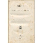 NORWID Cyprian Kamil - Poezye. First collective edition [Leipzig 1863] [the first and only collective edition during the poet's lifetime].