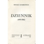 GOMBROWICZ Witold - Dziennik 1957-1961 [wydanie pierwsze Paryż 1962]