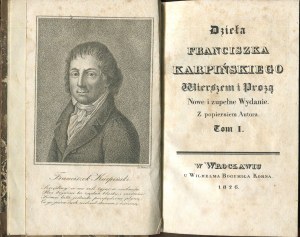 KARPIŃSKI Franciszek - Dzieła wierszem i prozą. Nowe i zupełne wydanie I-IV [1826]