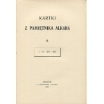 KRAUSHAR Aleksander - Kartki z pamiętnika Alkara. Tom II. Z lat 1858-1865 [1913]