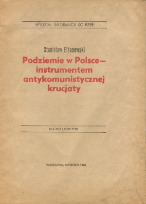 ELŻANOWSKI Stanisław - Podziemie w Polsce - instrumentem antykomunistycznej krucjaty [1983]