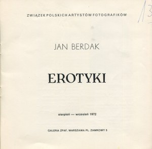 BERDAK Jan - Erotyki. Folder z wystawy [1972]