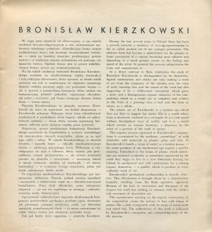 KIERZKOWSKI Bronisław - Katalog wystawy [1964]