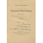 DĄBROWSKA Maria - Uśmiech dzieciństwa. Erinnerungen [1946] [AUTOGRAFIE UND DEDIKATION].