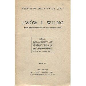 CAT-MACKIEWICZ Stanisław - Lwów i Wilno [London 1942].