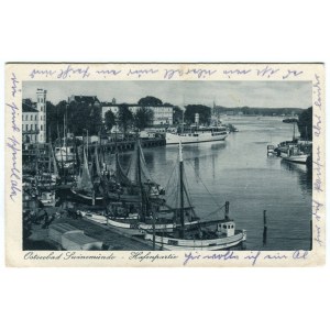 [Postkarte] Swinemünde. Ostseebad Swinemünde. Hafenpartie (Hafen)