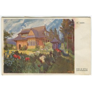 [Postkarte] GAŁEK Stanisław - Haus im Zakopane-Stil. Postkarte an Władysław Leon Grzędzielski von seiner Tochter Janina Grzędzielska