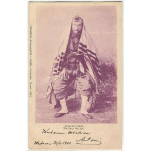 [pocztówka] Betender Jude. Modlący się Żyd. Karta pocztowa wysłana do Władysława Leona Grzędzielskiego [1900]