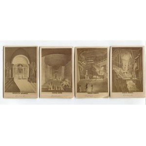 [set of 4 cardboard engravings] WIELICZKA. Ursula Chamber, Lêt Chamber, Rosetti Chamber, St. Anthony Chapel [ca. 1900].