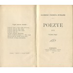 PRZERWA-TETMAJER Kazimierz - Poezye [vollständige 4 Bände] [1900-1902] [Verlagseinband]