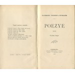 PRZERWA-TETMAJER Kazimierz - Poezye [komplet 4 tomów] [1900-1902] [oprawa wydawnicza]