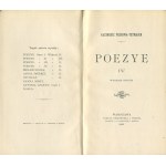 PRZERWA-TETMAJER Kazimierz - Poezye [komplet 4 tomów] [1900-1902] [oprawa wydawnicza]