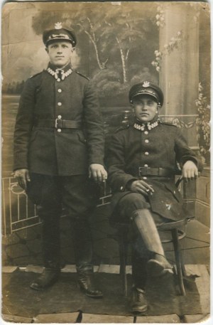 [fotografia] Żołnierze z batalionu Korpusu Ochrony Pogranicza w Wołożynie [1925]