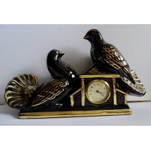 Zegar z motywem ptaków, porcelana