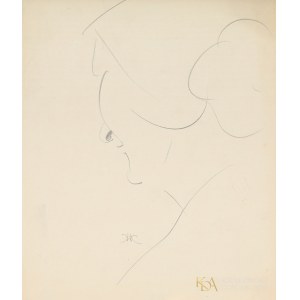 Wlastimil HOFMAN (1881-1970), Szkic kobiety/Szkic postaci z ptactwem (rysunek dwustronny)