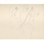 Wlastimil HOFMAN (1881-1970), Szkic kobiety/Szkic postaci z ptactwem (rysunek dwustronny)