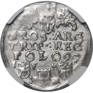 Zygmunt III Waza, Trojak 1597, Bydgoszcz - napis w trzech wierszach - ciekawostka