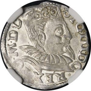 Zygmunt III Waza, Trojak 1599, Wschowa - kryza wachlarzowata, lilia - piękny