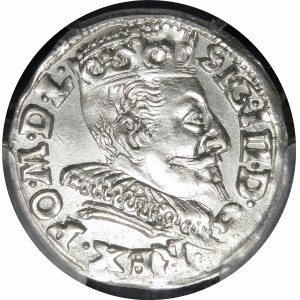 Zygmunt III Waza, Trojak 1593, Wilno - Chalecki dzieli datę - piękny