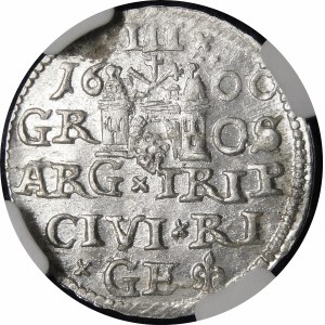 Zygmunt III Waza, Trojak 1600, Ryga - rzadszy i piękny