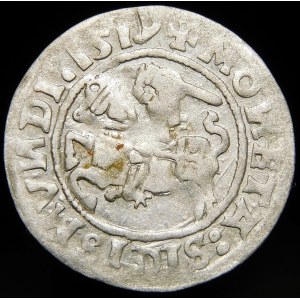 Sigismund I the Old, Half-penny 1519, Vilnius - 5 feathers - colon