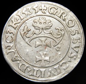 Zygmunt I Stary, Grosz 1535, Gdańsk - PRVS, gwiazdka - piękny