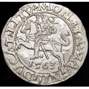 Žigmund II August, Polovičný groš 1563, Vilnius - 19 Pogoń, sekera, M D L/LITV - vzácny