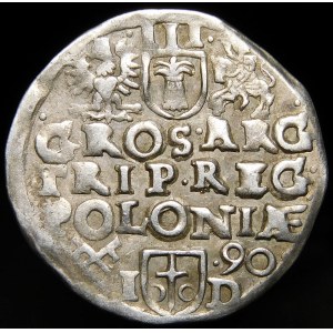 Zygmunt III Waza, Trojak 1590, Poznań - korona z rozetami, I - D