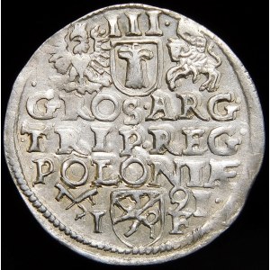 Žigmund III Vaza, Trojak 1591, Poznaň - koruna s ľaliami, SIG III