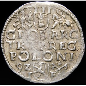 Žigmund III Vaza, Trojak 1592, Poznaň - vysoká koruna, dátum vľavo