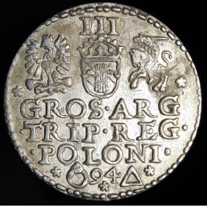 Zygmunt III Waza, Trojak 1594, Malbork - pierścień zamknięty