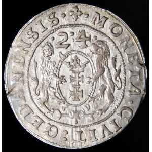 Žigmund III Vasa, Ort 1624/3, Gdansk - prelamovaný dátum, PR - variant