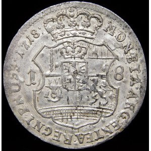 Niemcy, Brandenburgia-Prusy, Fryderyk Wilhelm I, Ort 1718 CG, Królewiec - rzadki
