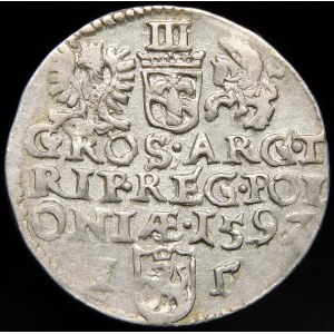 Zygmunt III Waza, Trojak 1592, Olkusz - pełna data 159Z