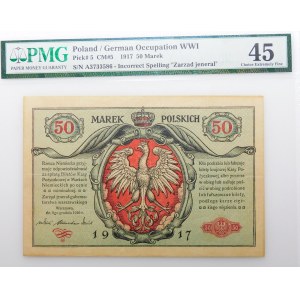 50 marek polskich 1916 - jenerał A - wysoki numer