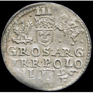 Zygmunt III Waza, Trojak 1596, Olkusz - POLON - leżąca 6 w dacie