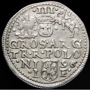 Sigismund III Vasa, Trojak 1596, Olkusz - POLON - variation
