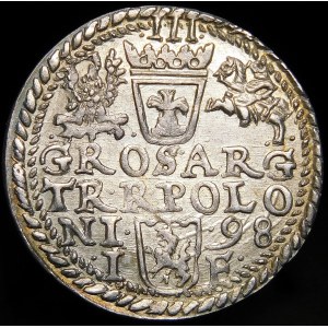 Zygmunt III Waza, Trojak 1598, Olkusz - duże popiersie, bez R