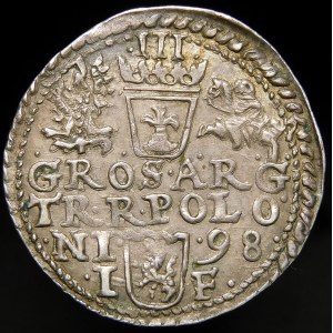 Zygmunt III Waza, Trojak 1598, Olkusz - duża popiersie, POLON - wariant