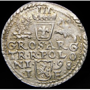 Žigmund III Vaza, Trojak 1598, Olkusz - veľké poprsie, POLONI - nepopísané