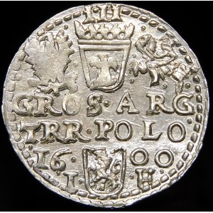 Žigmund III Vaza, Trojak 1600, Olkusz - busta s otvorom